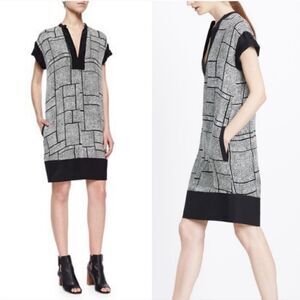 Vince silk soft sheath boxi pockets midi dress